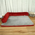 Corduroy bolster dog bed in grey, showing bilateral raised sides and non-slip base.