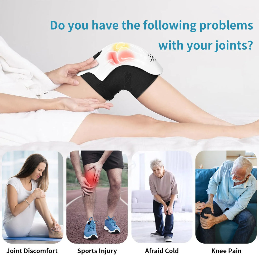 Intelligent electric knee massager with USB charging port in white colour