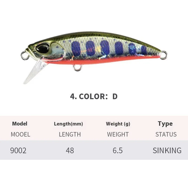 48mm Japanese mino fishing lure for Mandarin Fish and Snakehead fishing