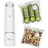 White USB electric suction pump with five 26x28cm vacuum bags for food storage
