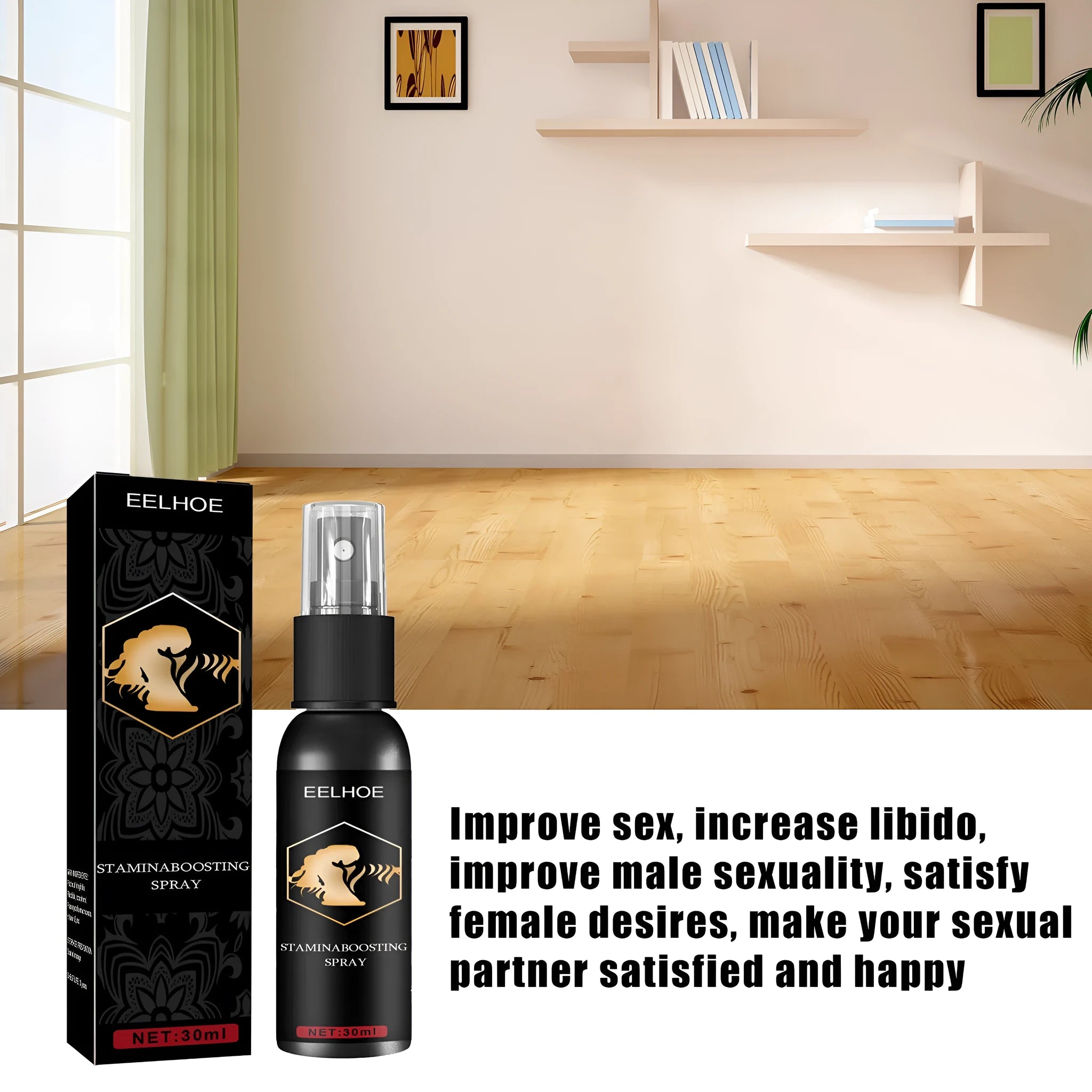 30ml bottle of men's treatment oil spray for hip moisturising and massage.