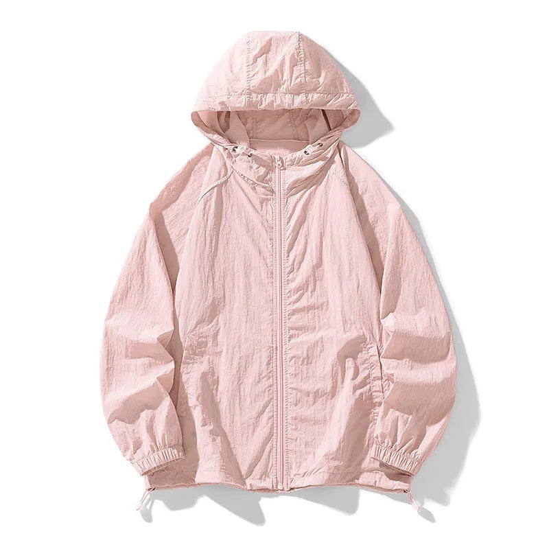 Loose-fit unisex nylon outdoor sports jacket shown in one of eight available colours.