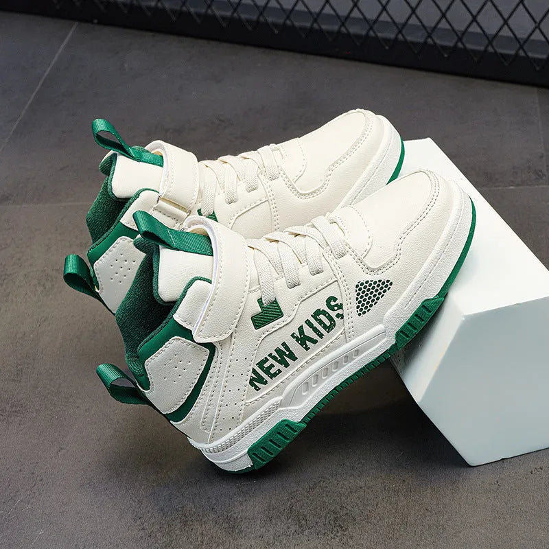 Children's buckle closure outdoor sneakers in PU upper with rubber sole, available in multiple colours and sizes 28-39