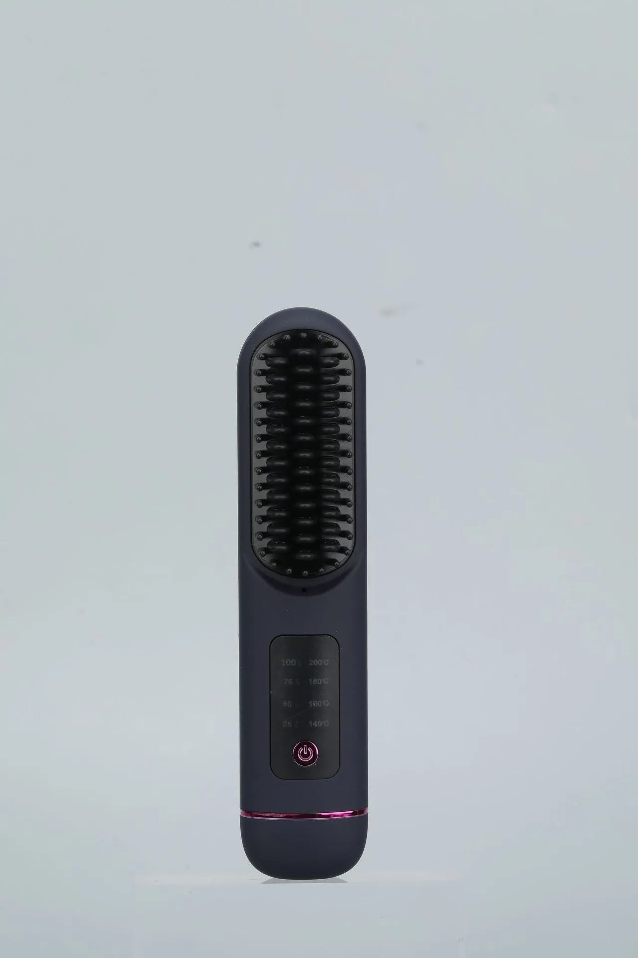 Negative ion straightening hair comb with USB charging port in white, dark blue, or grey colour options
