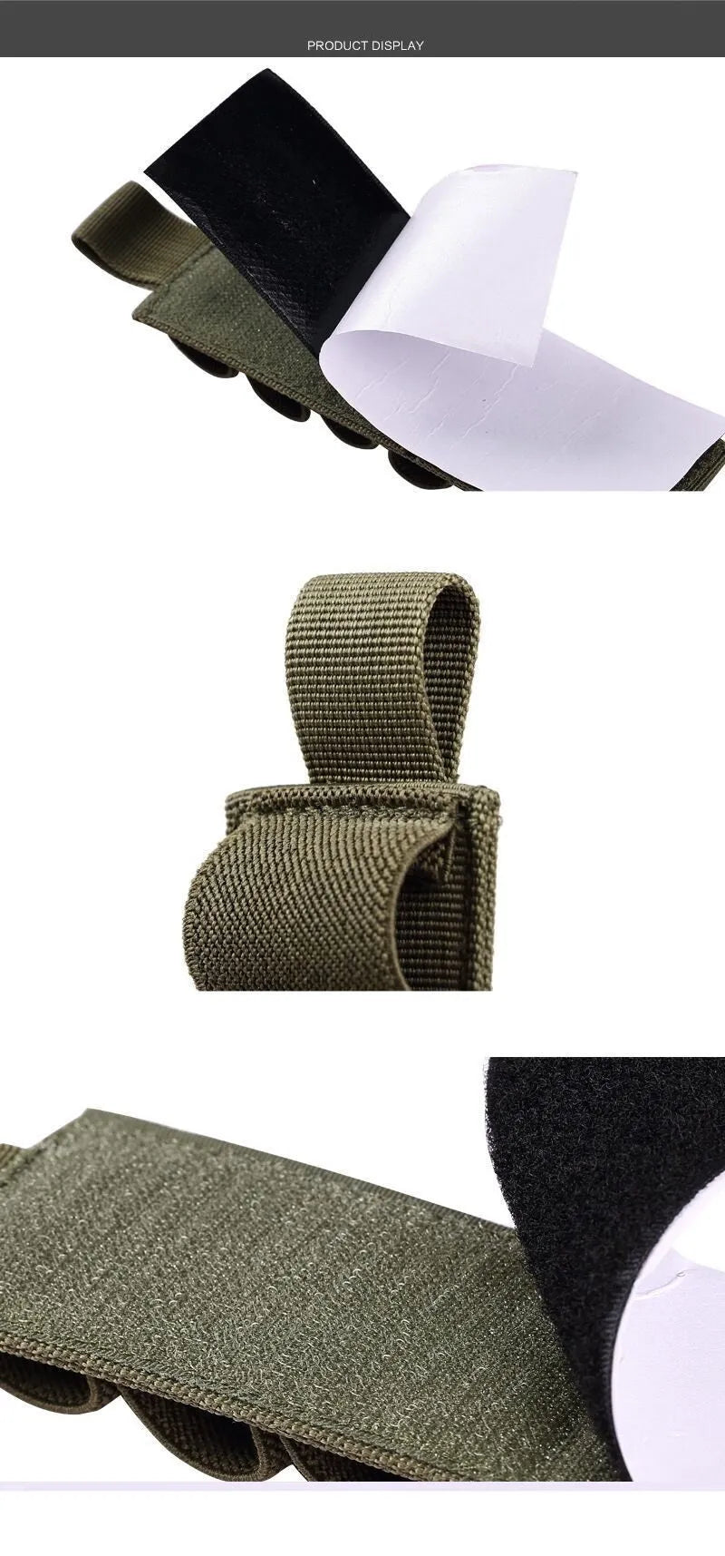 Tactical 6-hole storage sticker made from 1000D nylon fabric measuring 5cm by 16.5cm
