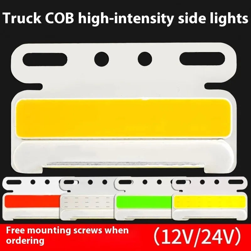 Waterproof aluminium COB LED truck side and ground tire light in red, yellow, green, blue, or white.