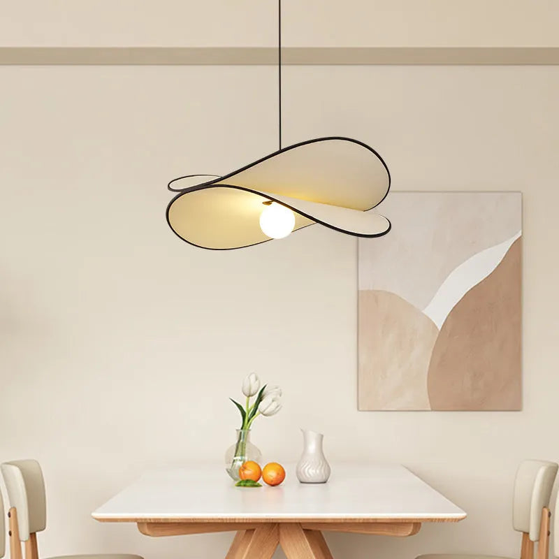 French style artistic fabric chandelier pendant light in modern simplicity design for bedroom ceiling