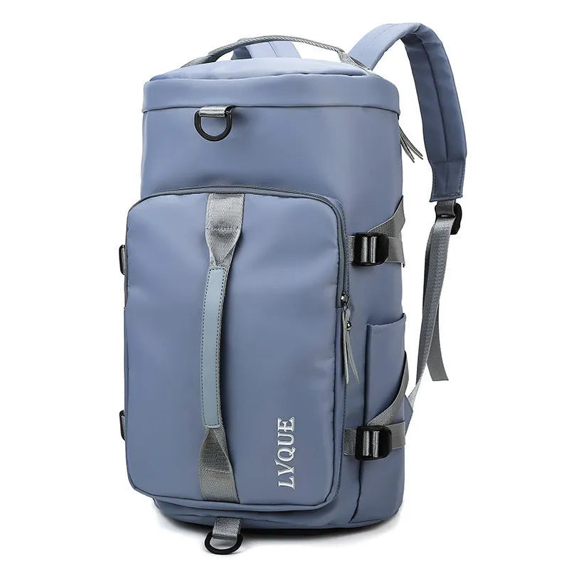 Waterproof convertible gym bag with shoe compartment and combination lock in multiple colour options