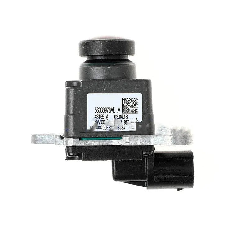 Black plastic rear view reversing camera for Dodge pickup trucks with adjustable rotating mount.