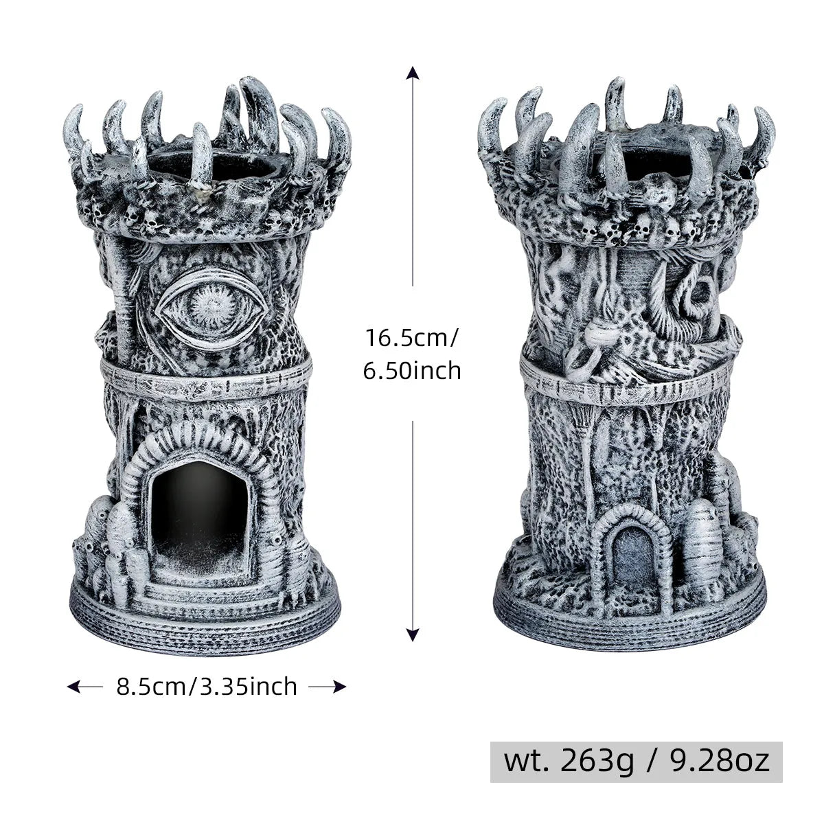 Fantasy-Themed Cyclops Beholder Dice Tower Grey Resin Craftsmanship 17cm Board Game Accessory for Role-Playing Multiplayer Gatherings Family Parties Gift