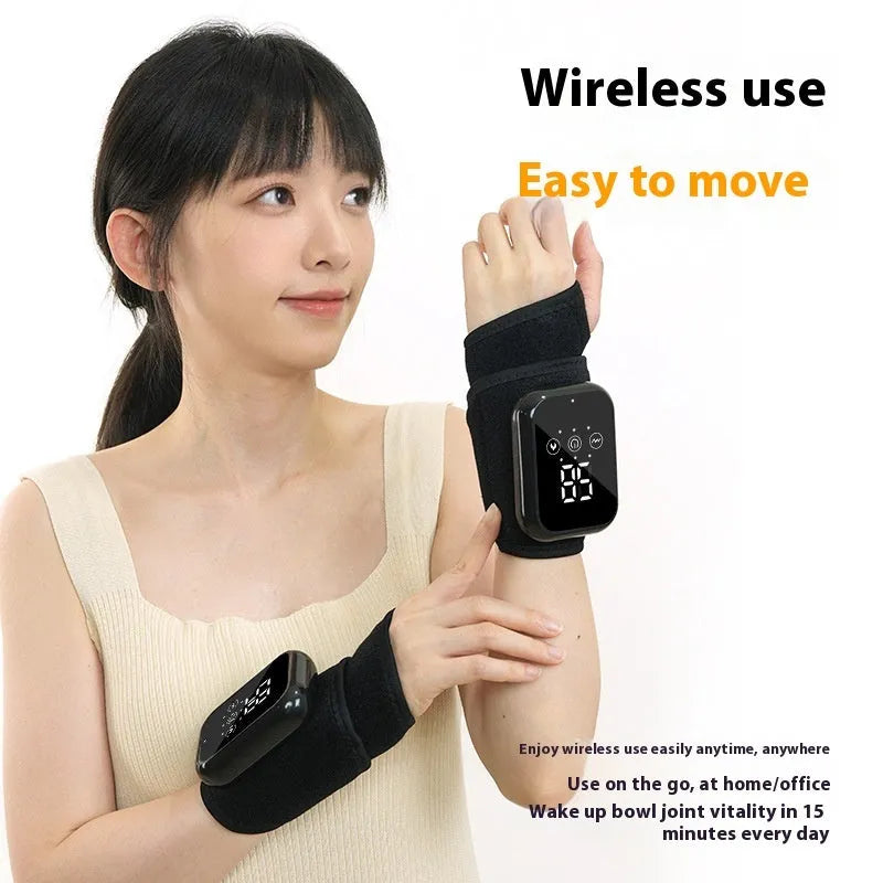 Black electric heating ankle sleeve for heel and joint warmth with 8W power