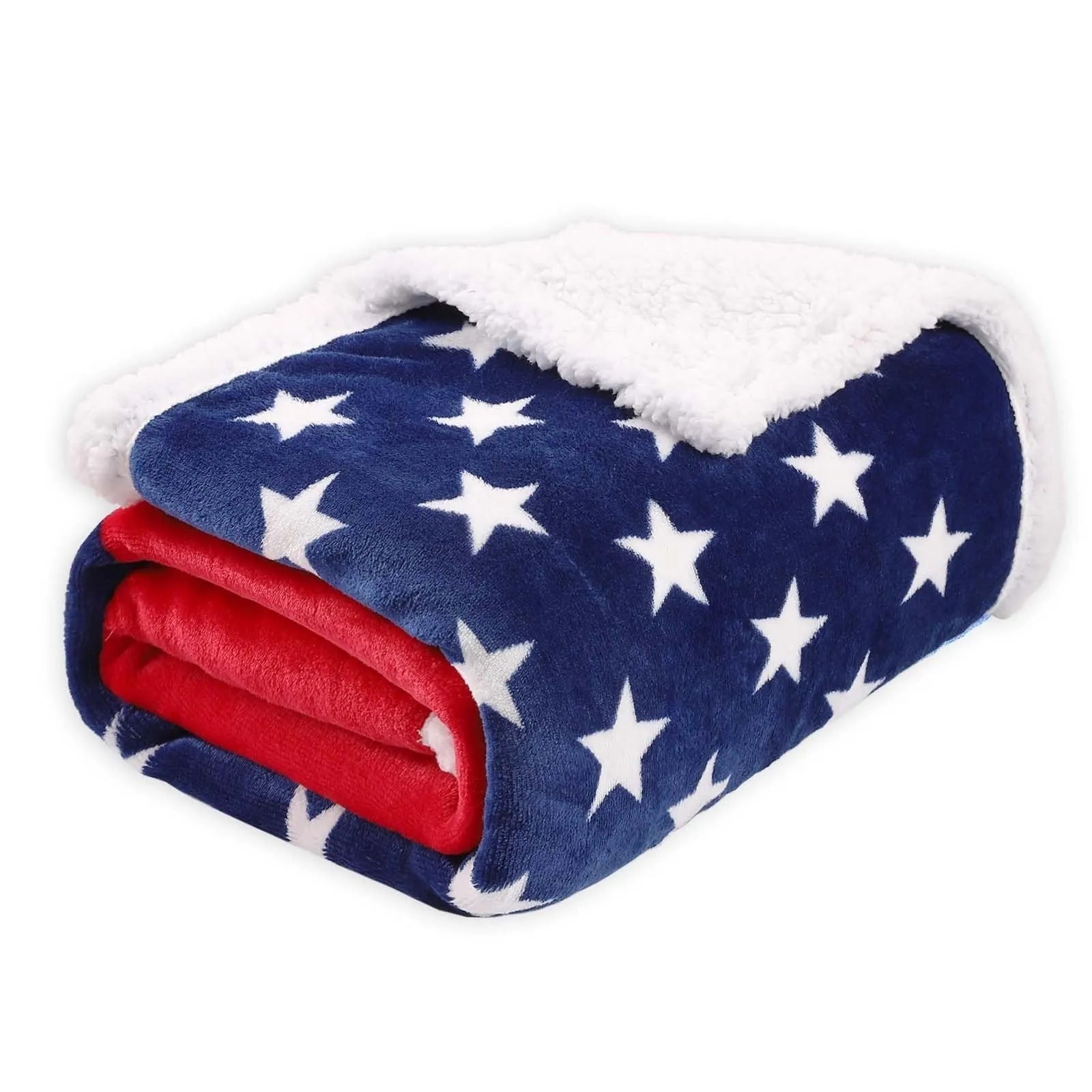 British style striped polyester throw blanket with lambswool pattern, shown in three sizes.