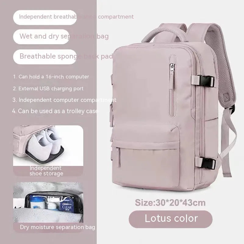 Large waterproof nylon mummy backpack shown in one of 32 available colours, suitable for travel and hiking.