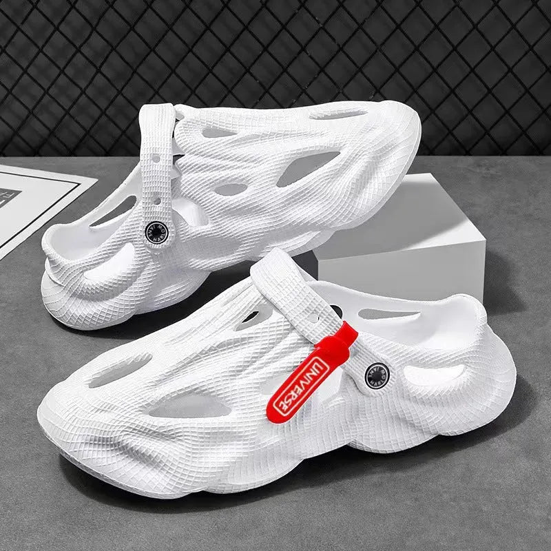 Korean-style EVA foam coconut slippers with closed toe design and ventilation holes