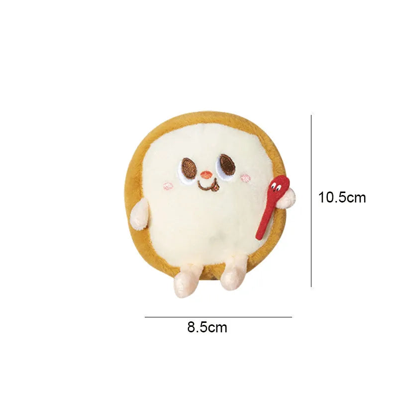 Assorted fast food shaped cat chewing toys including hamburger, chicken leg, bread, fries, and hot dog designs