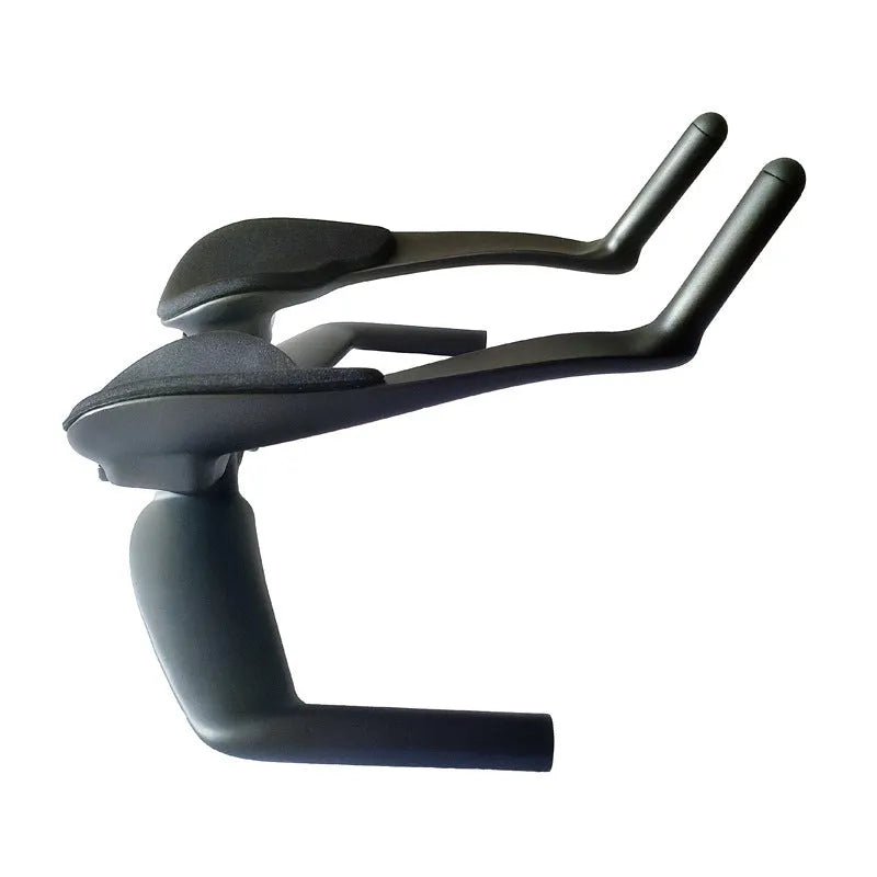 Carbon fibre bicycle handlebar in black matte finish, shown with 10 and 15-degree angle options.