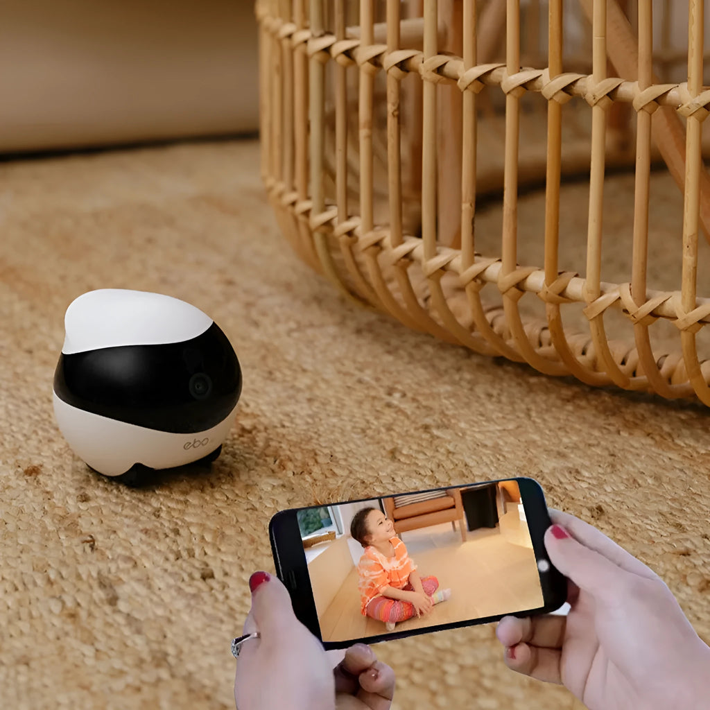 Smart home mobile surveillance robot camera with automatic docking station