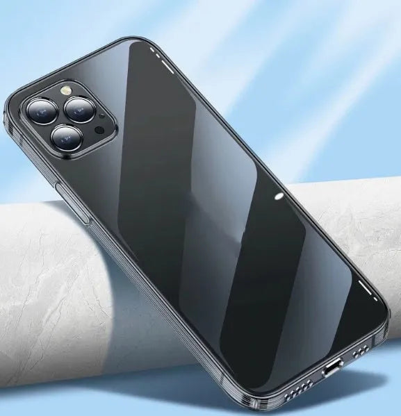 Transparent silicone rubber phone case for iPhone models showing couple design elements