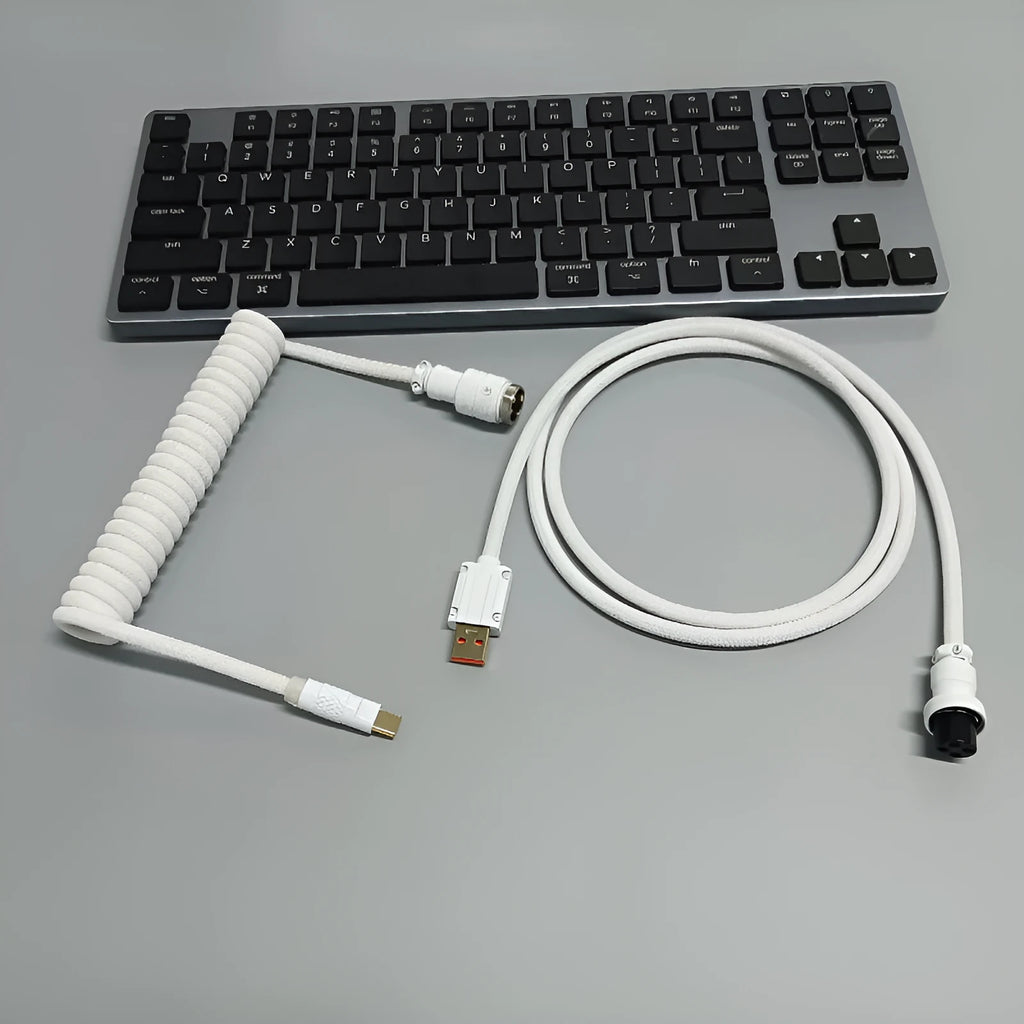 8K magnetic shaft keyboard cable super thick woven mesh aviation incense spring wire USB handmade six point zero mm