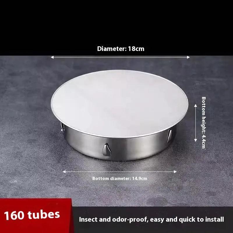 Stainless steel floor drain deodorant seal cover for 201to160 tube plug compatibility