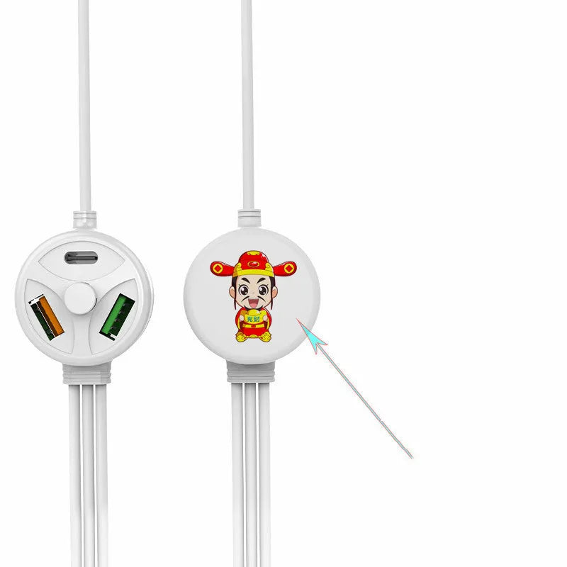 PD PVC fast charging mobile phone cable with multiple USB interfaces measuring 1.2 metres