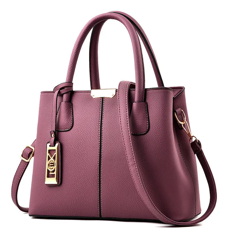 Soft PU leather women's large capacity square shoulder bag with adjustable strap