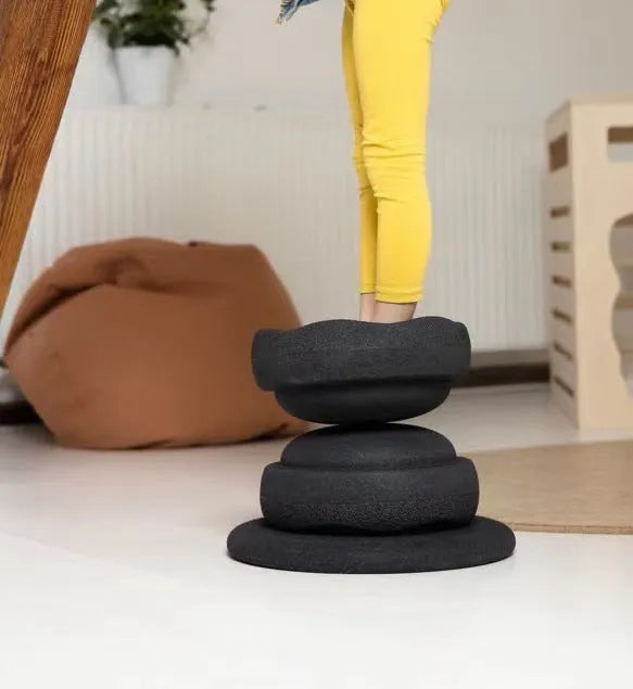 Plastic wood surf balance board for children with surfboard design in mixed colour or black options