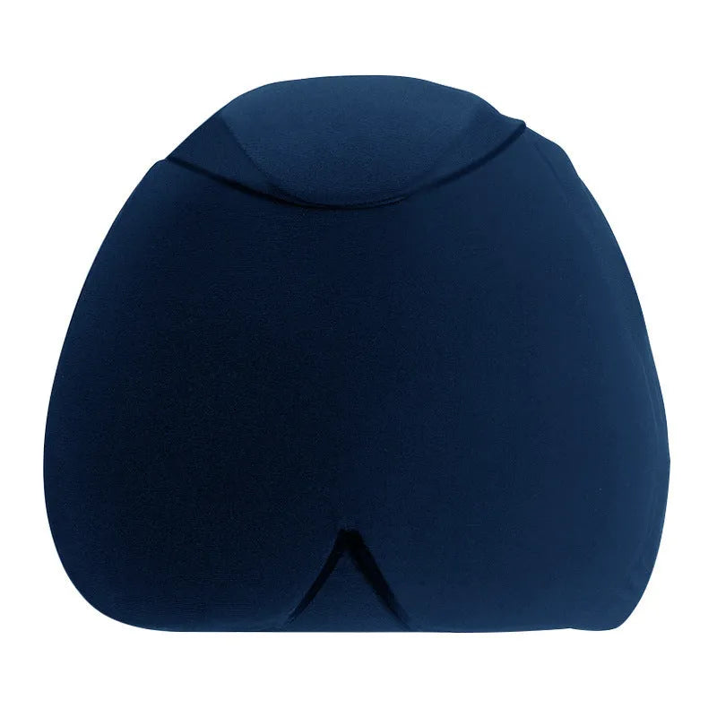 Simple solid colour cold compress cap in a fully enclosed polyester design, shown in black, pink, and dark blue.