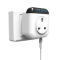 White Tuya temperature control smart socket with US 3-pin outlet and temperature sensor probe