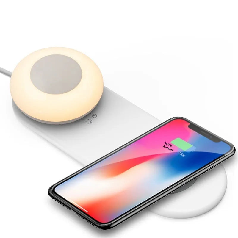 Wireless phone charger LED desk lamp with separated magnetic touch, geometric stereo design, 215x80x44.7mm, European style