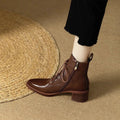 Women's black ankle boots with pointed toe and 13cm shaft
