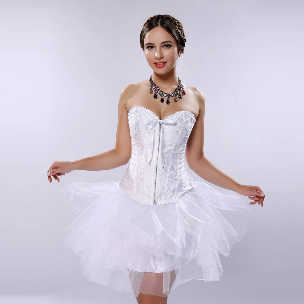 Women's jacquard spandex corset waistband with front zipper closure in multiple colour options