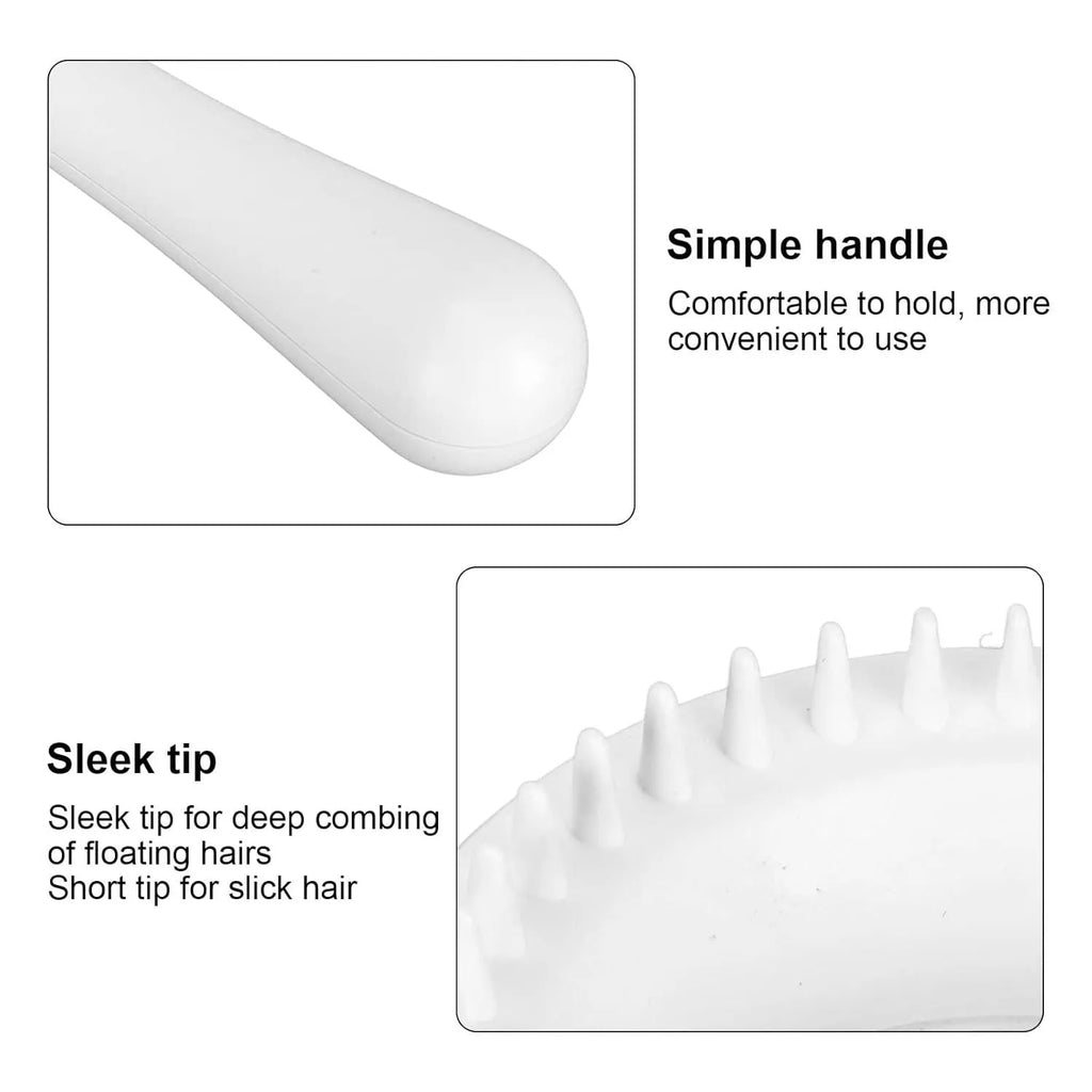 Blue and white double-sided pet grooming brush for cats and dogs on a white background.