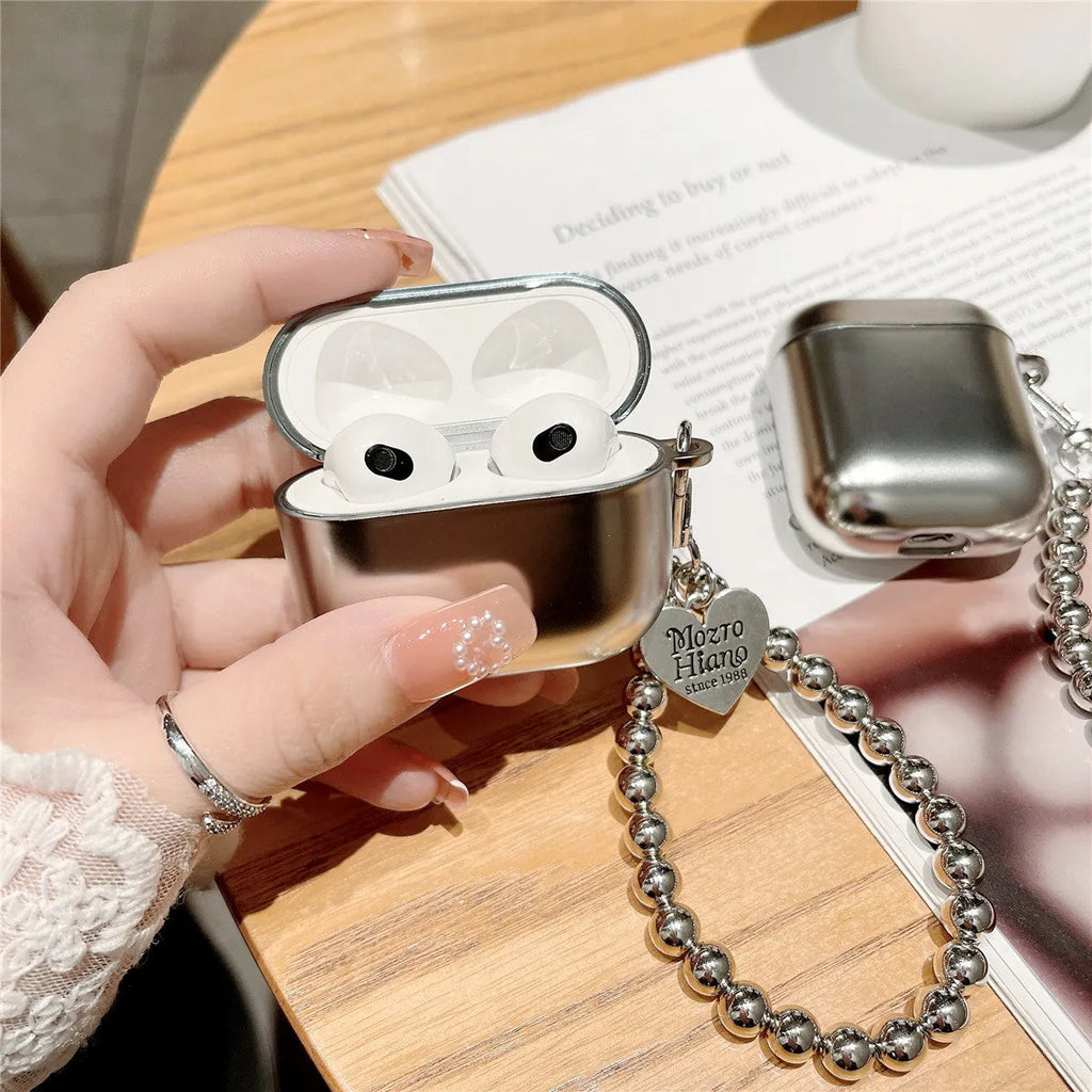 Matte plating TPU protective case for AirPods showing a non-glossy, electroplated finish.