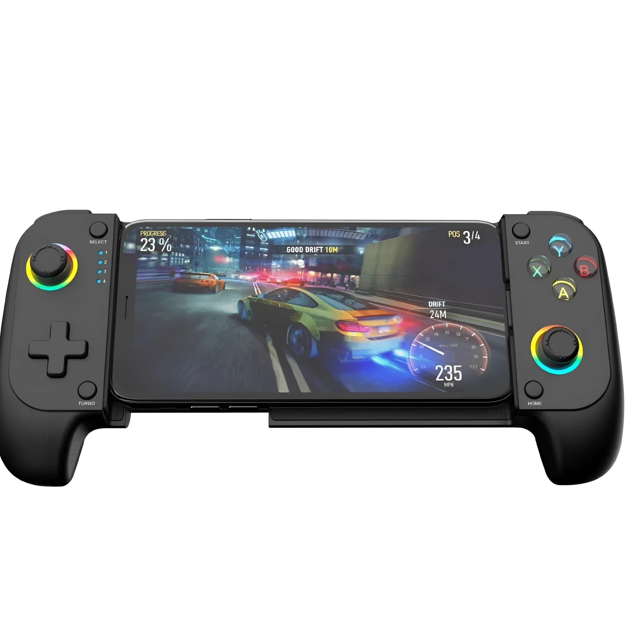 Bluetooth wireless stretching mobile game controller handle for smartphones with Type-C port