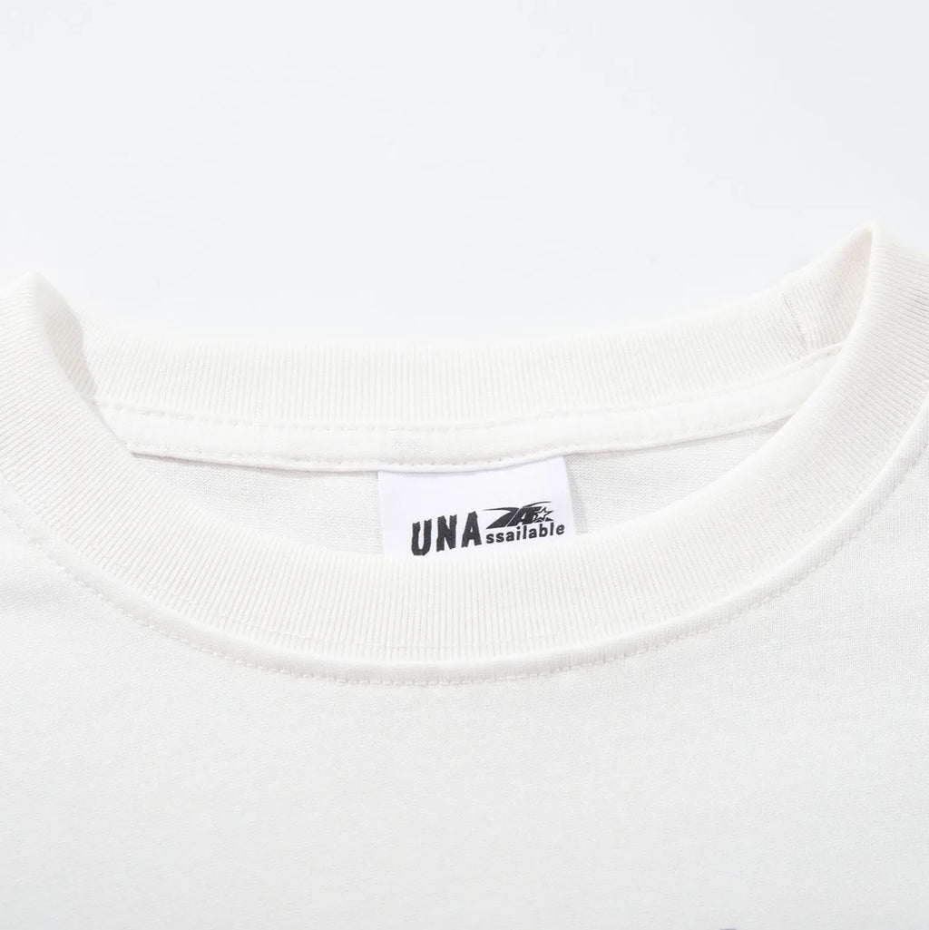 Men's white cotton printed retro design short sleeve t-shirt on hanger