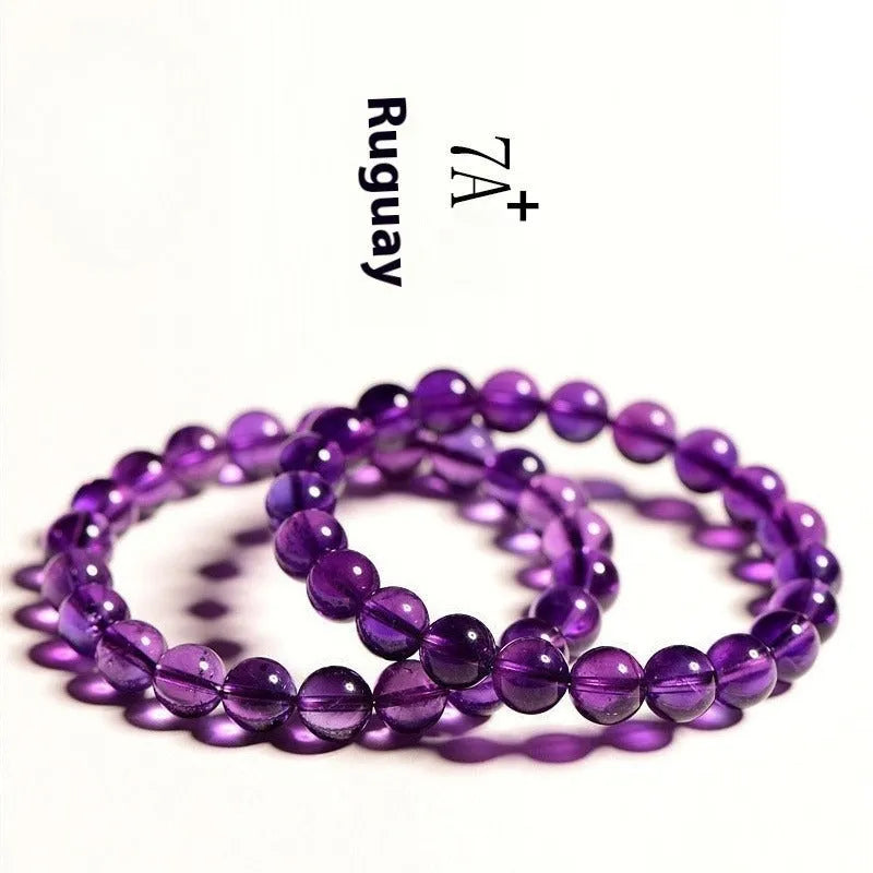 Natural amethyst scattered beads Uruguay crystal bracelet components in various sizes