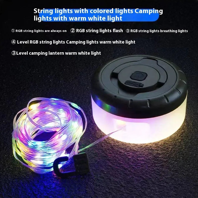 Rechargeable outdoor LED string light with 30 beads along 8 metres cable