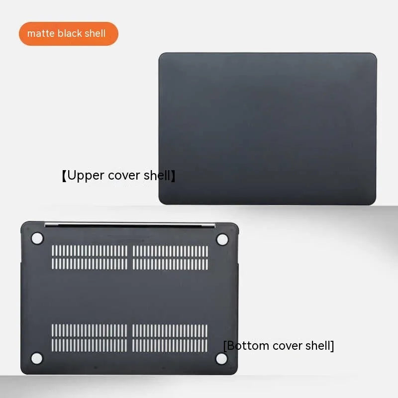MacBook protective case in crystal transparent, black, frosted and matte finishes for Air and Pro models