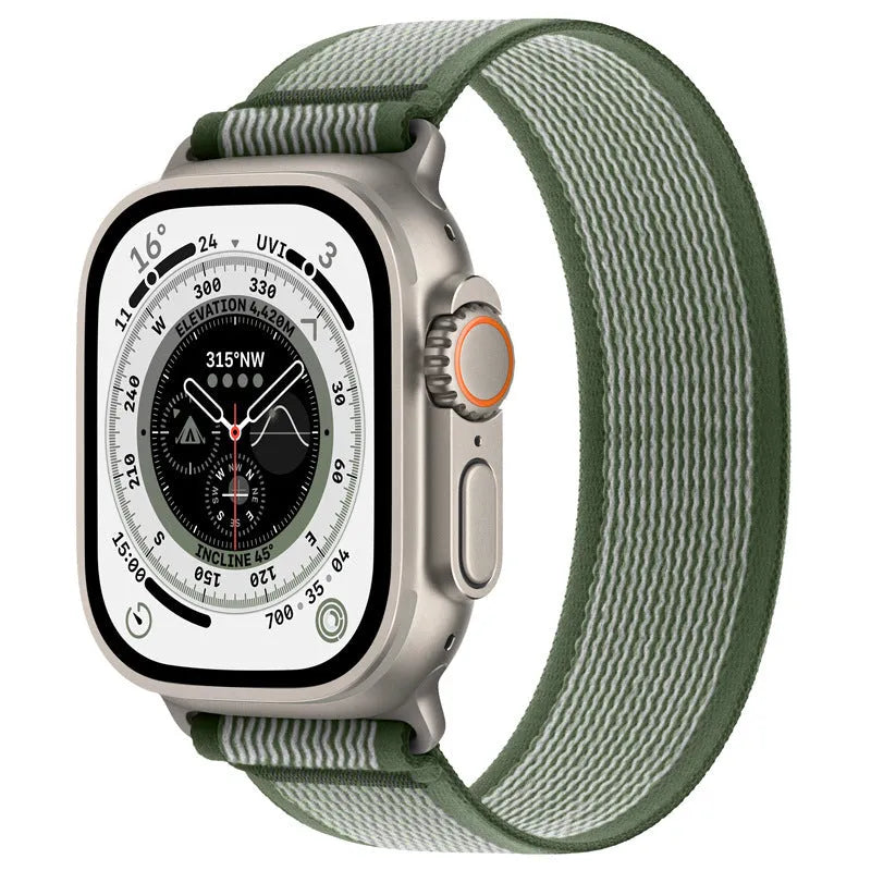 Nylon Apple Watch replacement strap with single ring buckle in multiple colour options