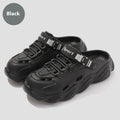 Men's khaki outdoor summer slippers with hollow-out design and lightweight EVA sole.