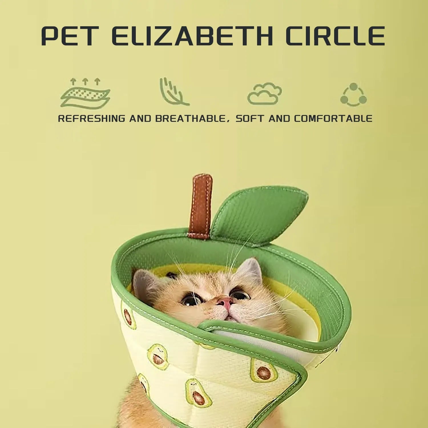 Soft grey EPE foam cat recovery cone collar with adjustable white strap and foldable edges.