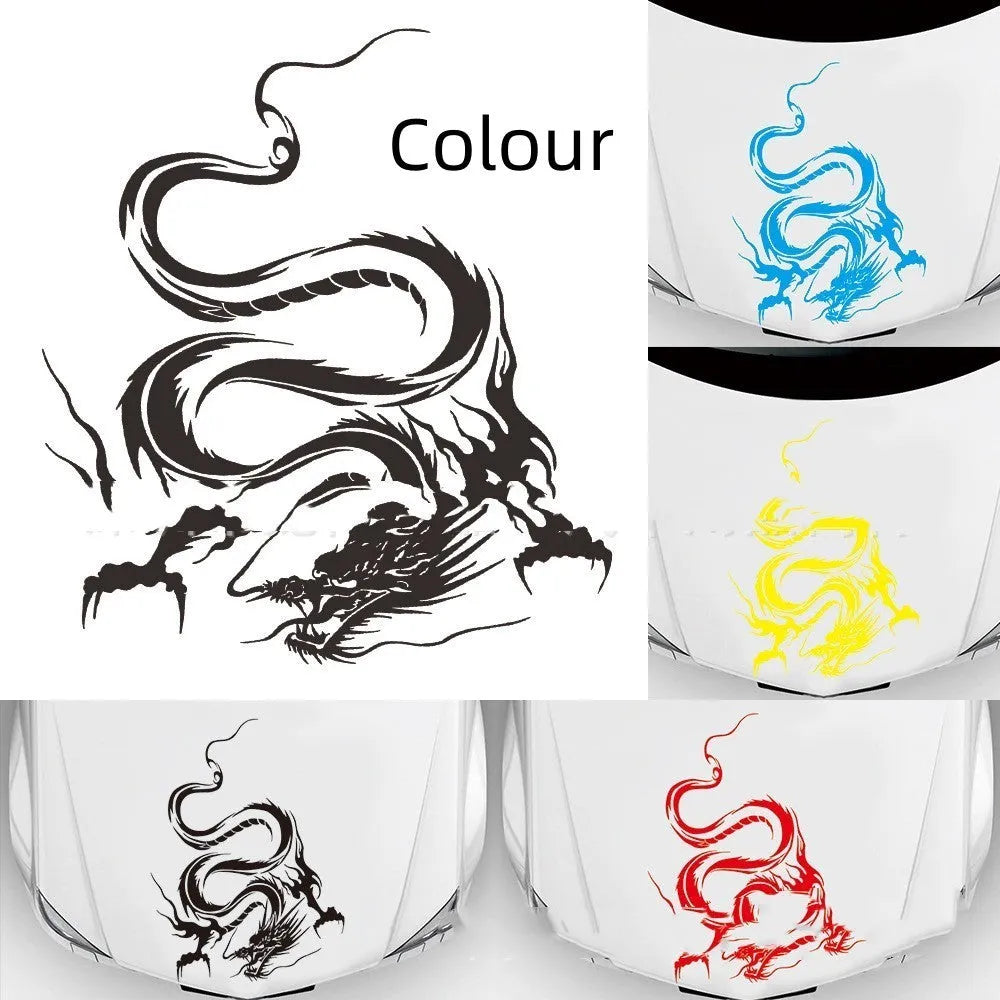 Large black dragon design car body sticker measuring 50 by 36 centimetres for vehicle modification.