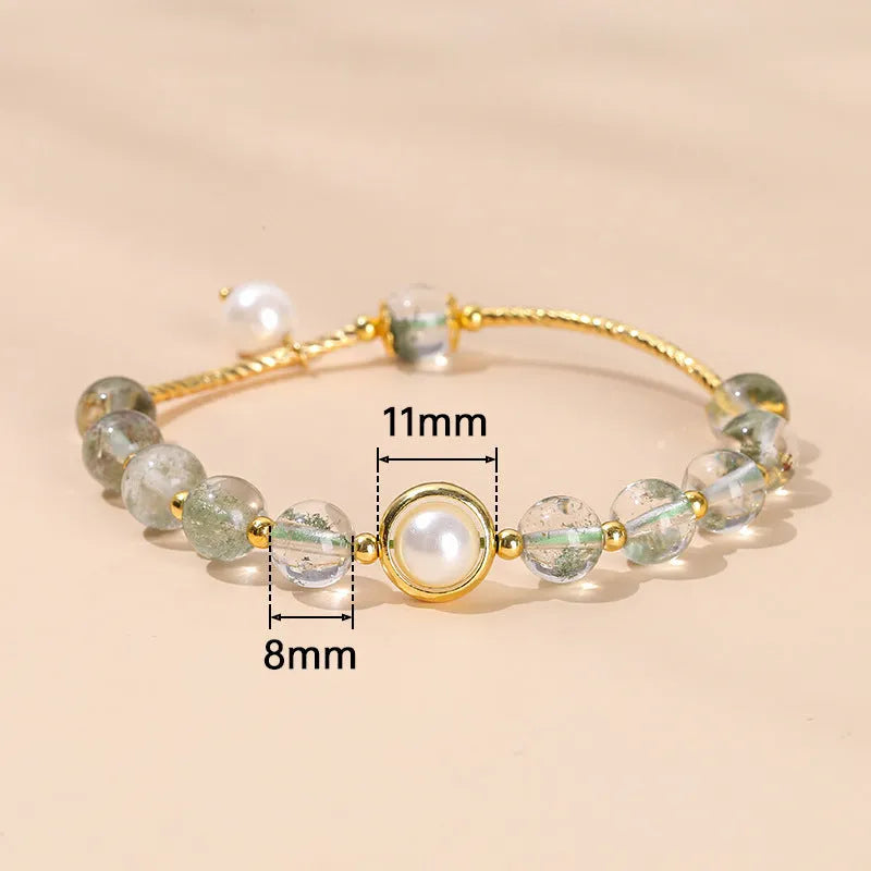 Women's crystal agate bracelet with manual craftsmanship and natural gemstone beads in fruit, bow and animal shapes