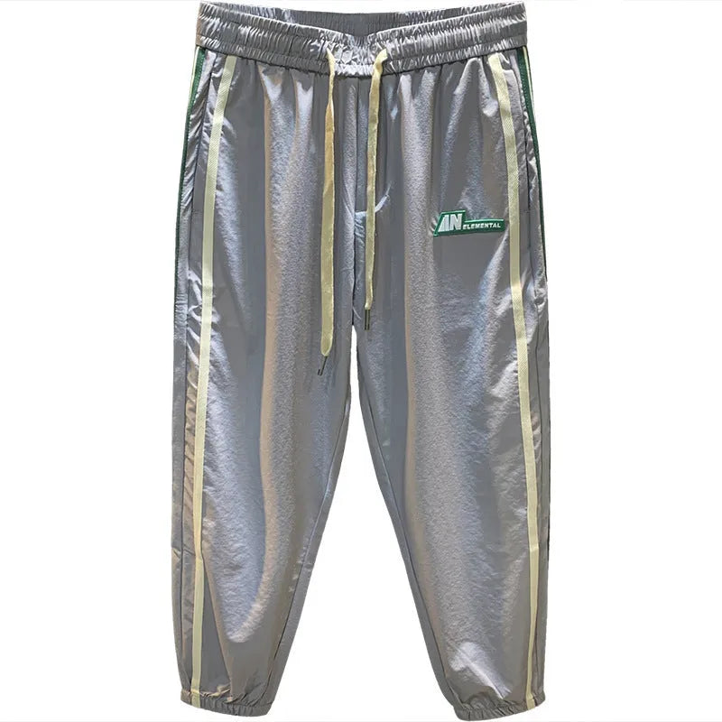 Men's solid colour cotton harem pants in mid-waist design