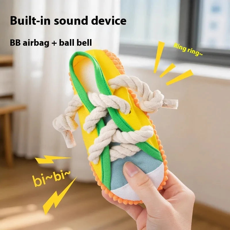 Plastic dog chew toy with bends and hitches in black colour variant
