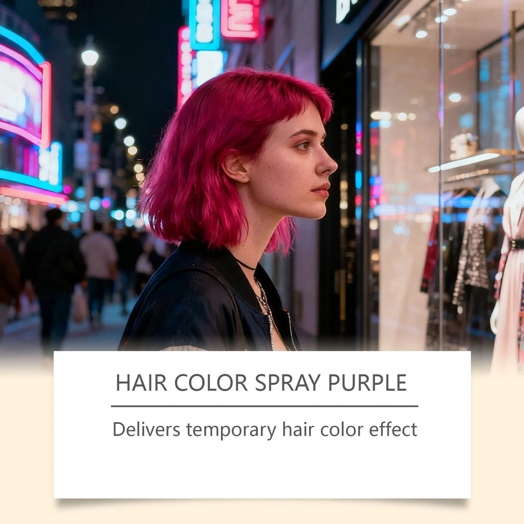 Red temporary hair spray in a 30ml can with water-based formula for party colour