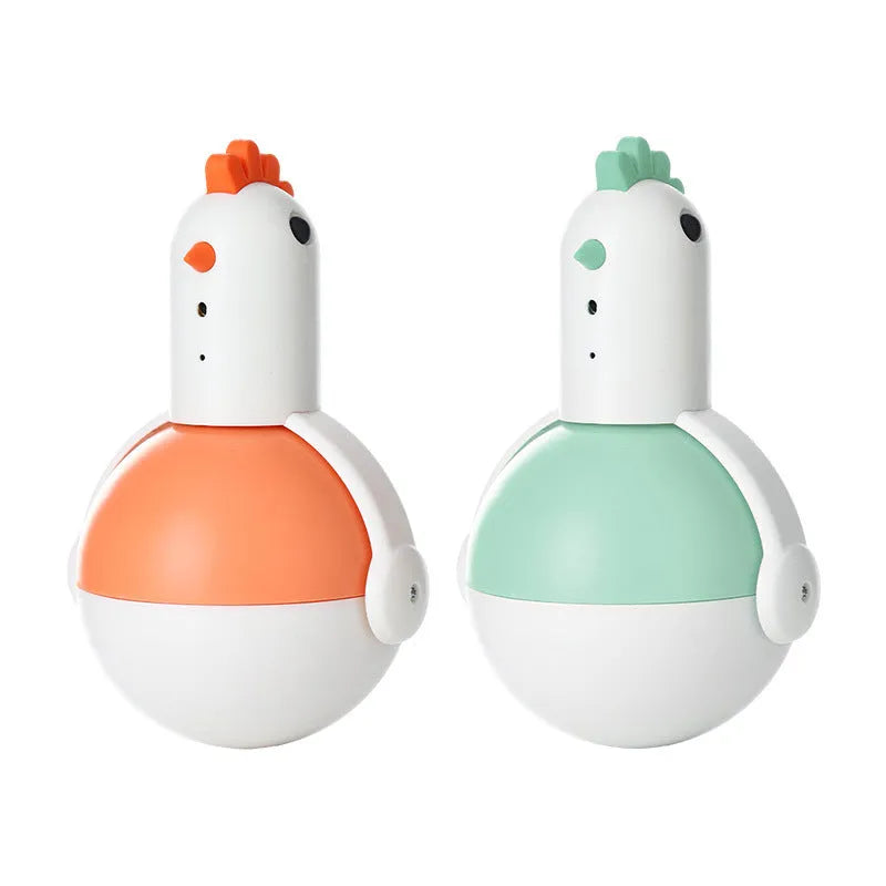 Green electric cat toy chicken with laser light and automatic movement features