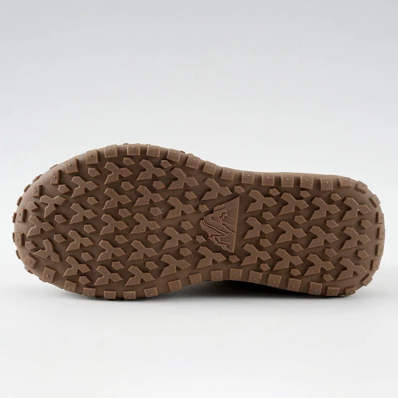 Men's khaki suede canvas safety shoes with plastic steel toe cap and rubber sole