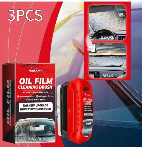 car windshield glass cleaning kit with brush and replenisher bottles for rainproof decontamination